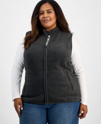Women's Zip-Front Polar Fleece Vest, PP-4X, Created for Macy's