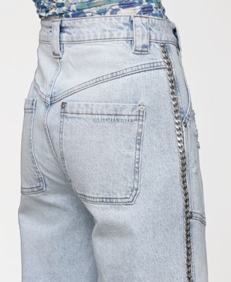 Women's Chain-Trim Barrel Leg Jeans