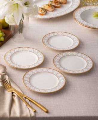 Trefolio Gold Set of 4 Bread & Butter/Appetizer Plates, 6.50"