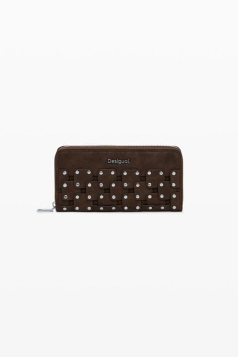 Desigual Large faux leather studded wallet