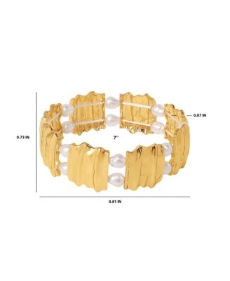 Gold-Tone Sculpted Stretch Bracelet