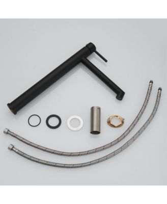 Single Hole Single Handle Bathroom Vessel Sink Faucet With Supply Hose in Black Gold