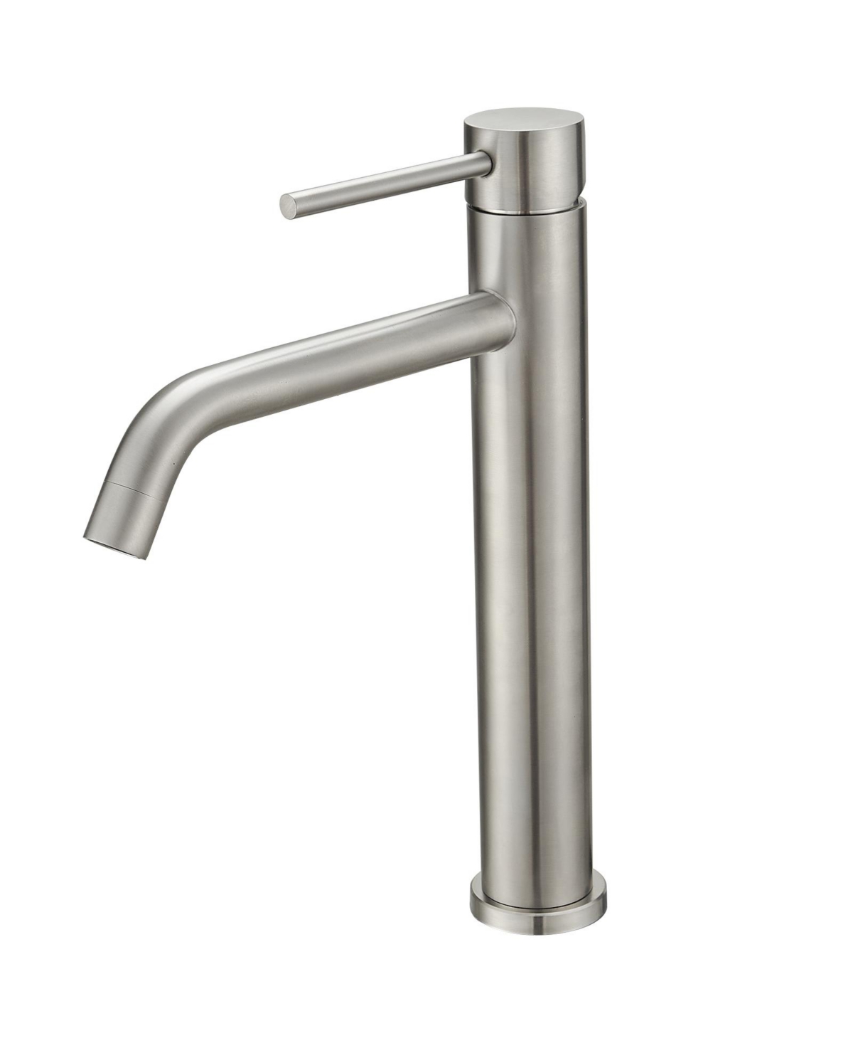 Modern Single Hole Single Handle Vessel Bathroom Vanity Sink Faucet With Pop Up Drain Without Overflow in Brushed Nickel - Brushed nickel