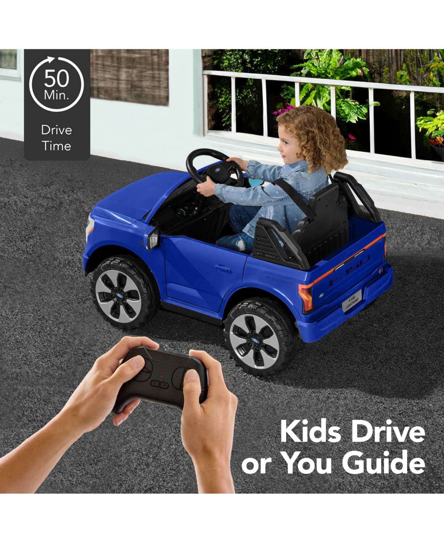 Детская игрушка Best Choice Products Ford Lightning 12V Powered Ride-On Car with Remote Control, 66 lbs., 3–6 лет, цвет: Синий — фото 3