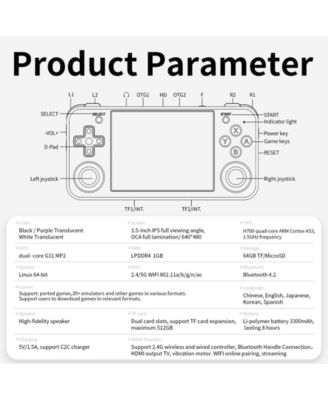 Retro Game Emulator 35xxh with a 64G Card Pre-Loaded Games 3.5'' IPS Screen Supports 5G WiFi Bluetooth HDMI and TV Output