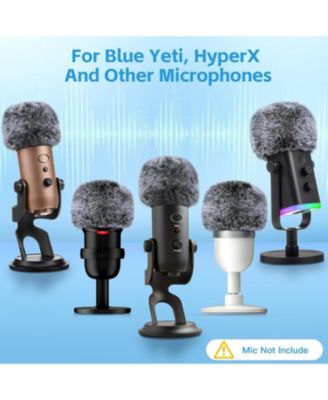 USB Microphone with Gain Control K66W White and Furry Windscreen d65K Bundle