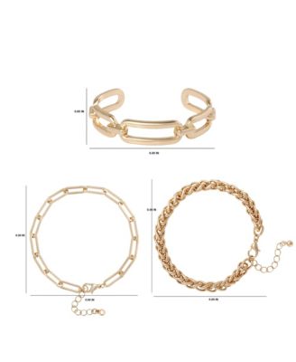 Set of 3 Chain Link Bracelets