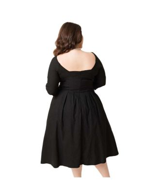 Plus Size Woven Sweetheart Neckline Lamar Swing Dress