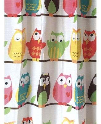 Juvenile Owls Novelty Fabric Shower Curtain