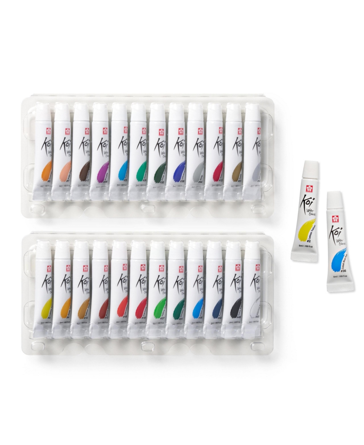 Koi Watercolor, 24 Colors - Assorted Pre-Pack