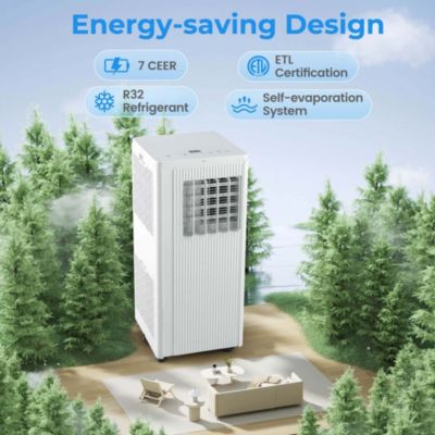 10,000 BTU (ASHRAE) 3-in-1 Portable Air Conditioner with Cooling, Fan & Dehumidifier for Rooms up to 350 Sq Ft