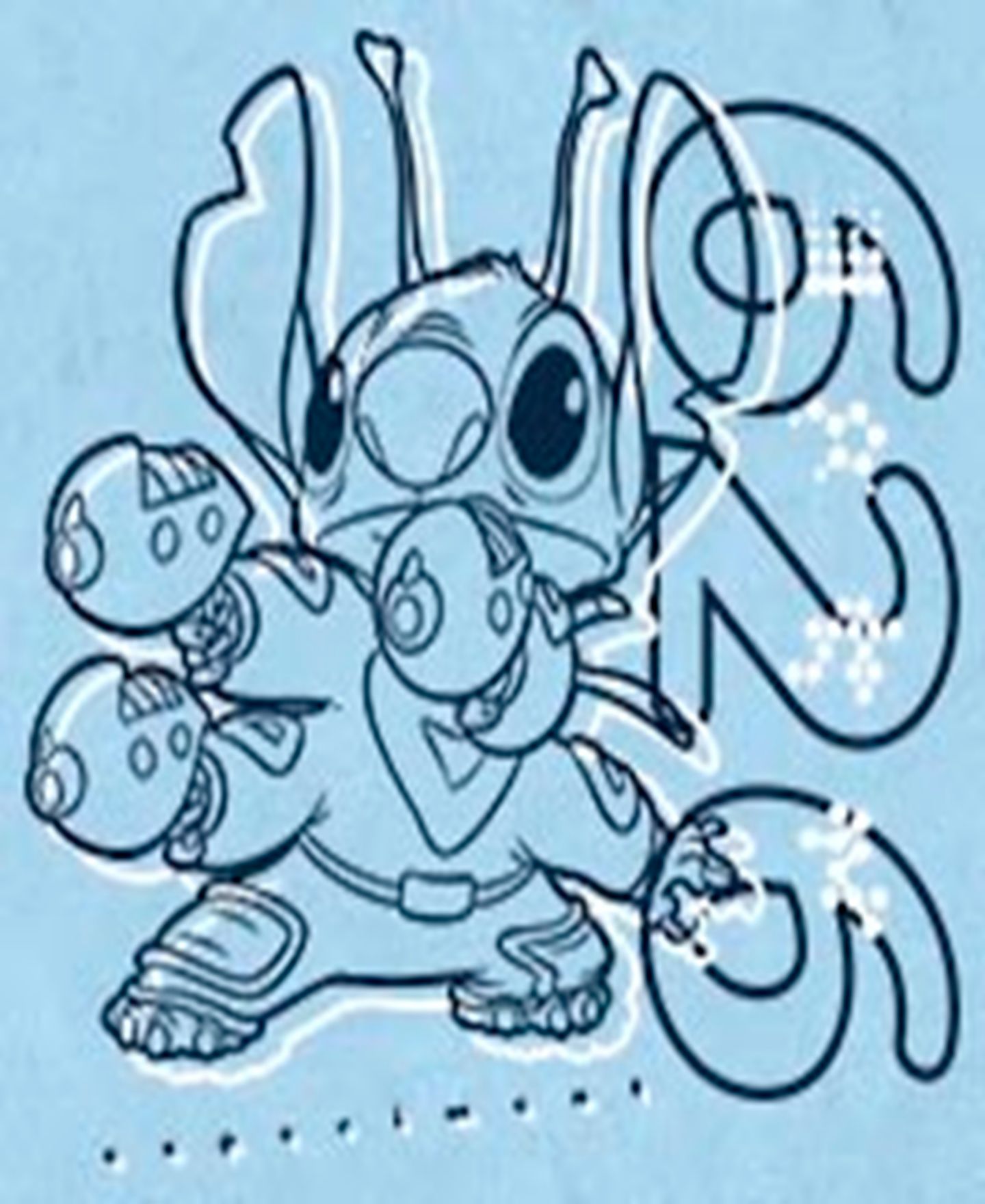 Мужская футболка Lilo Stitch Stitch 2 Six Short Sleeve, цвет: Светлый синий — фото 3