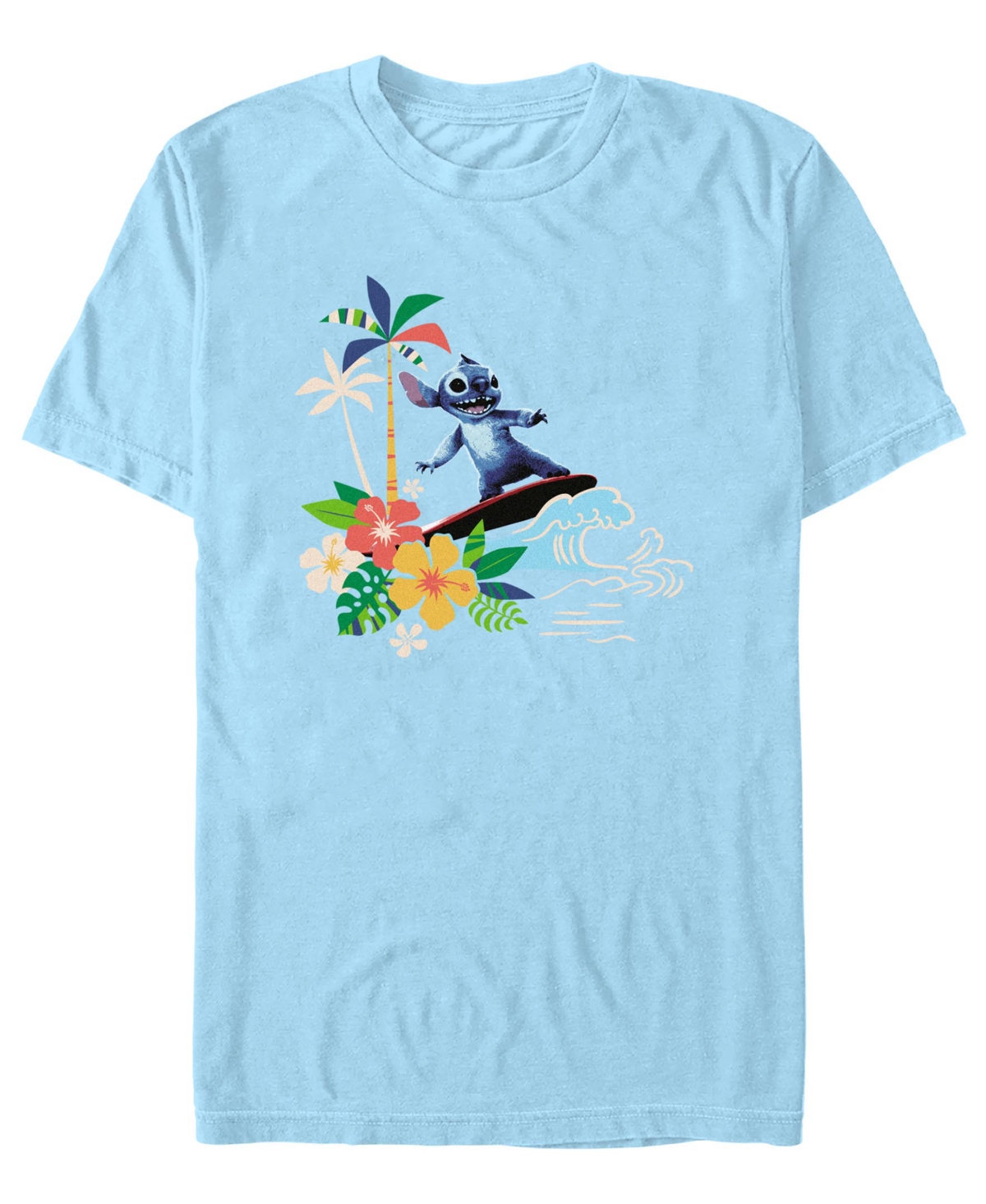 Men's Surfing Short Sleeve T-Shirt - Light blue