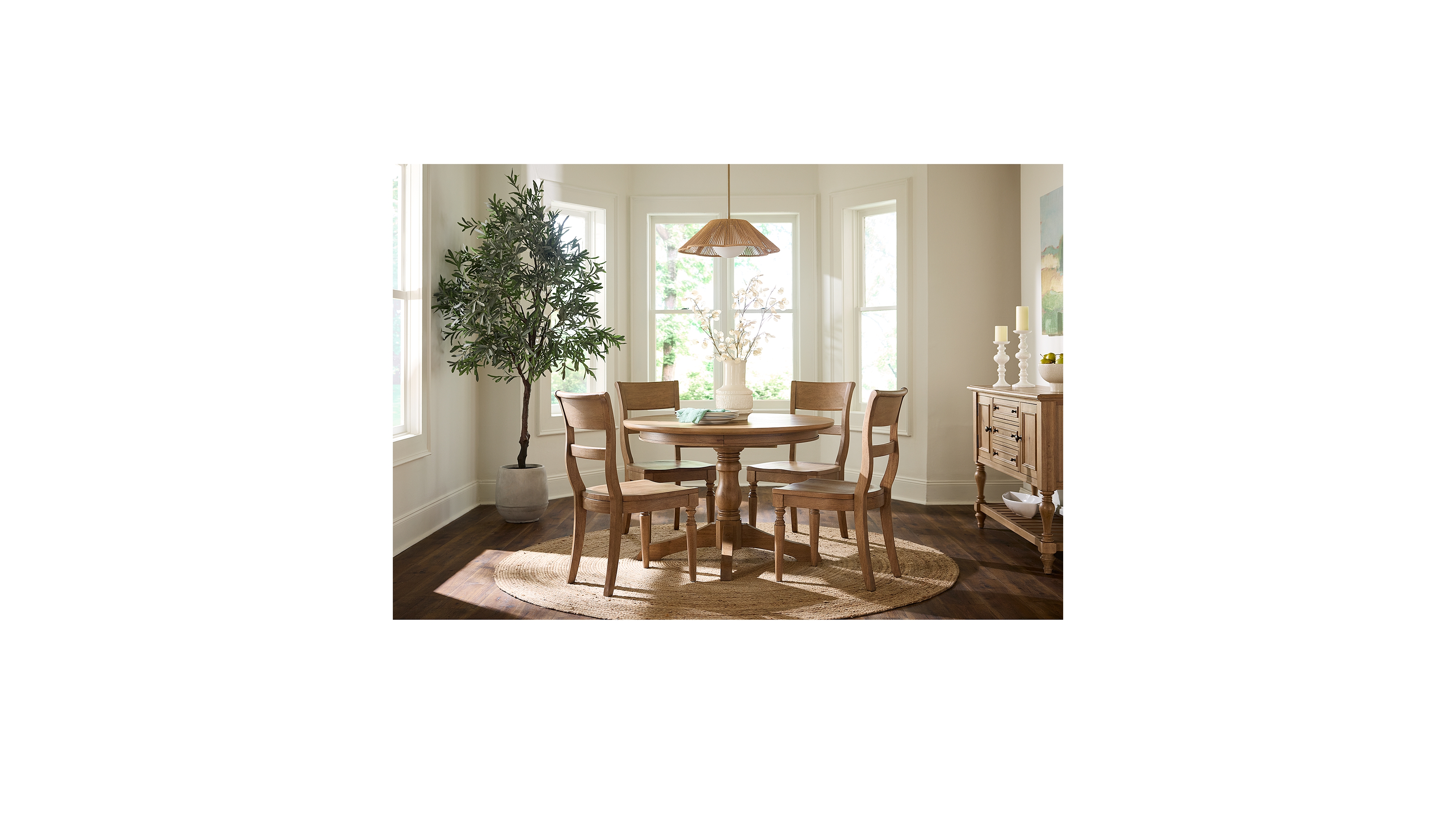 Willowmere 5-Pc. Dining Set (Round Table & 4 Wood Chairs) Created for Macy's.