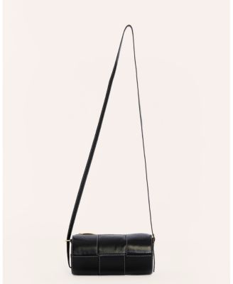 Women's Woven Leather Barrel Bag, Created for Macy's