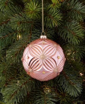 Glitter Texture Glass Ball Ornament, Macy's Exclusive