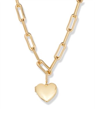 Gold Plated Cami Heart Short Pendant Locket Necklace