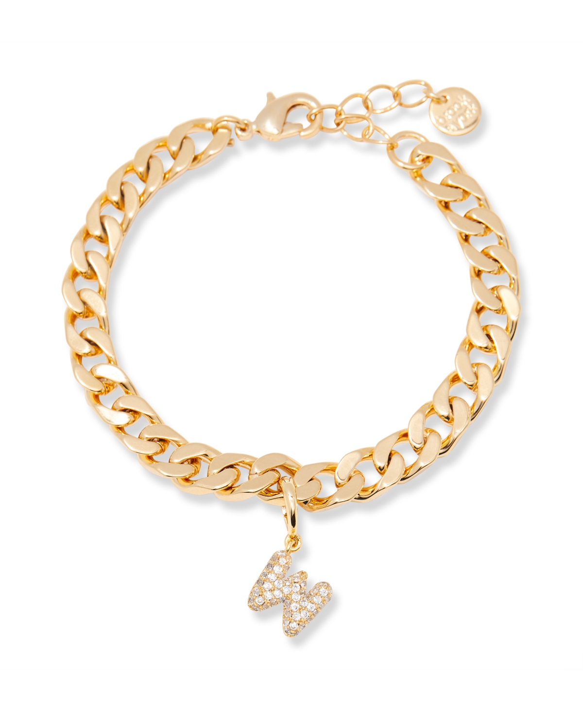 Gold Plated Ella Crystal Initial Chain Bracelet - Gold - X
