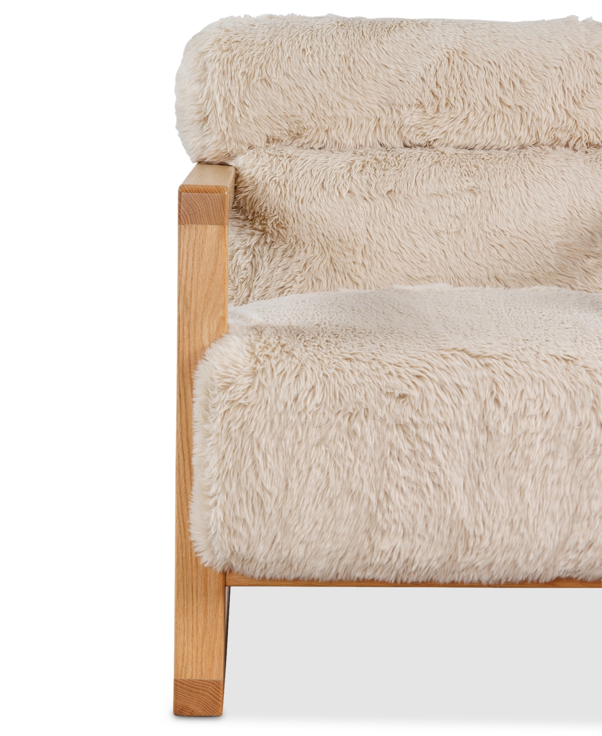 Macy's Michola Wood Accent Chair,  Exclusive In Neutral