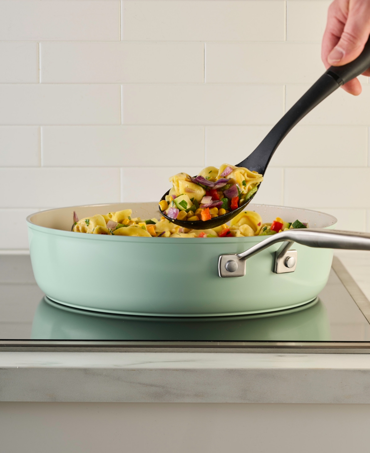Kitchenaid 10- Pc. Hard-anodized Ceramic Induction Cookware Set In Green