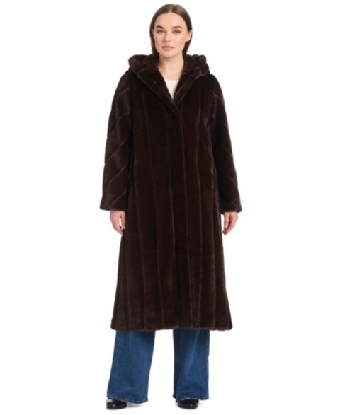 Женские куртки Jones New York Hooded Faux-Fur Coat