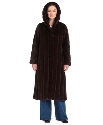 Women's Hooded Faux-Fur Coat
