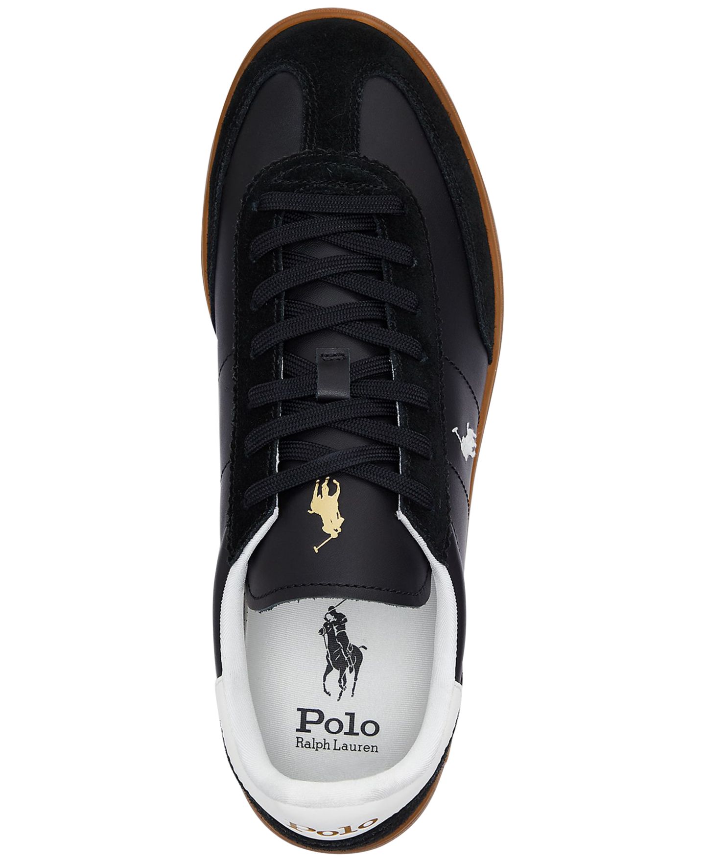 Мужские кроссовки Polo Ralph Lauren Bedford Leather & Suede, цвет: Чёрный / Белый — фото 3