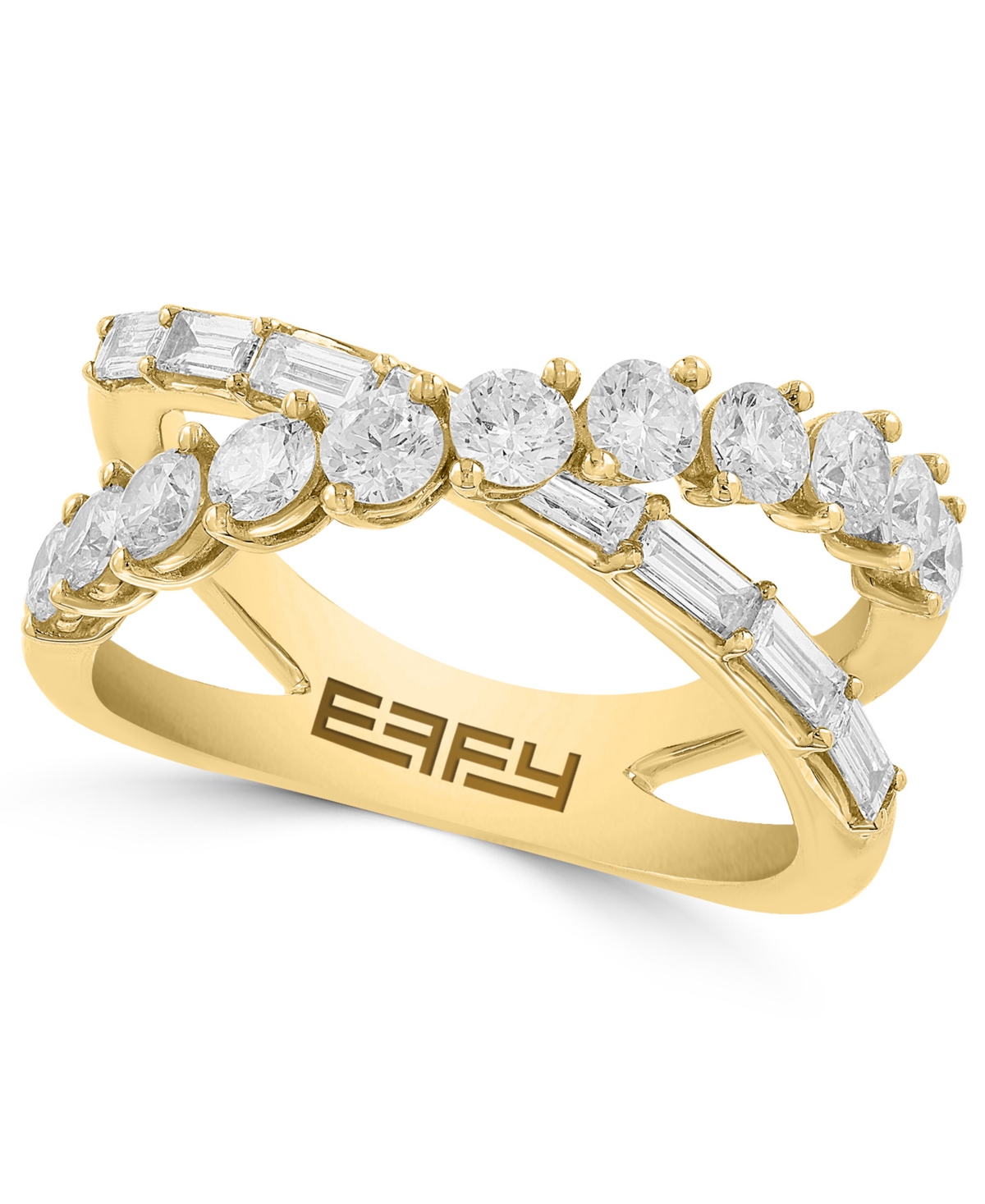Effy Lab Grown Diamond Crisscross Ring (1-3/8 ct. t.w.) in 14k Yellow Gold - Yellow Gold