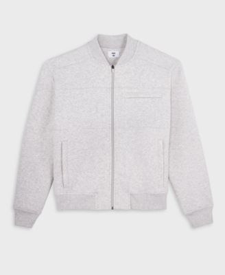 Men's Relaxed Fit Long Sleeve Zip-Front Heathered Scuba Jacket, Macy's Exclusive