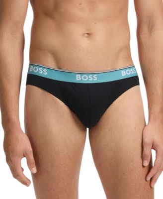 Men's Power 3-Pk. Tipped Logo Waistband Briefs