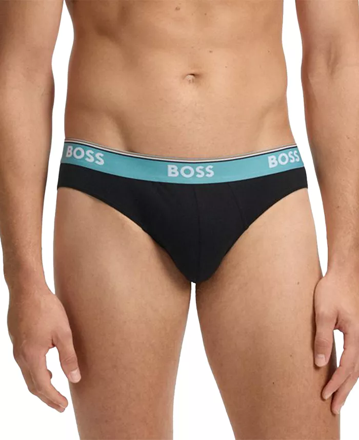 Men's Power 3-Pk. Tipped Logo Waistband Briefs - thumbnail 5