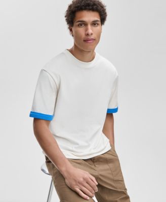 Men's Short-Sleeve Reverse-Sleeve Cotton T-Shirt, Macy's Exclusive