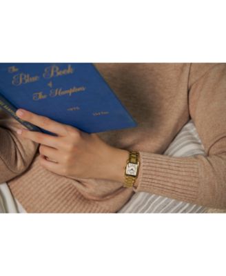 Women's Swiss Carree Diamond (1/20 ct. t.w.) Gold-Tone Stainless Steel Bracelet Watch 23mm