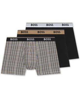 Hugo Boss - Men's Power 3-Pk. Tipped Logo Waistband Boxer Briefs