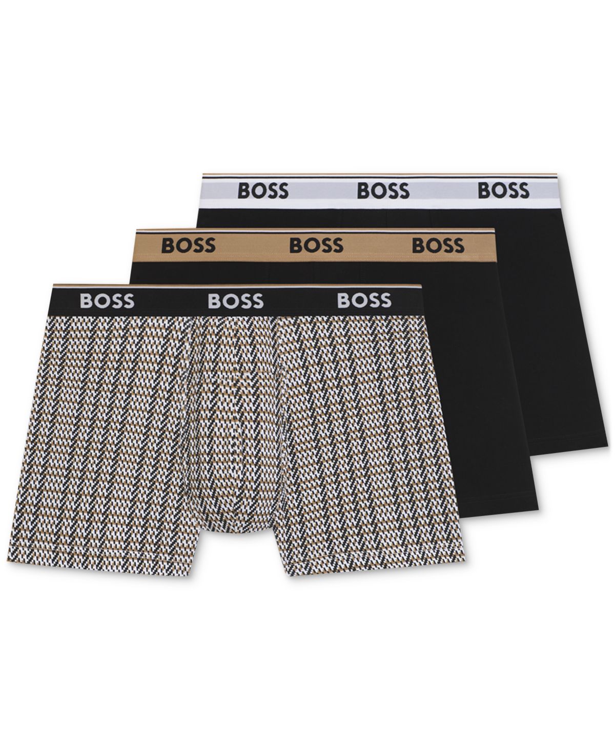Мужские трусы-боксеры Power 3-Pk. с логотипом на поясе Hugo Boss