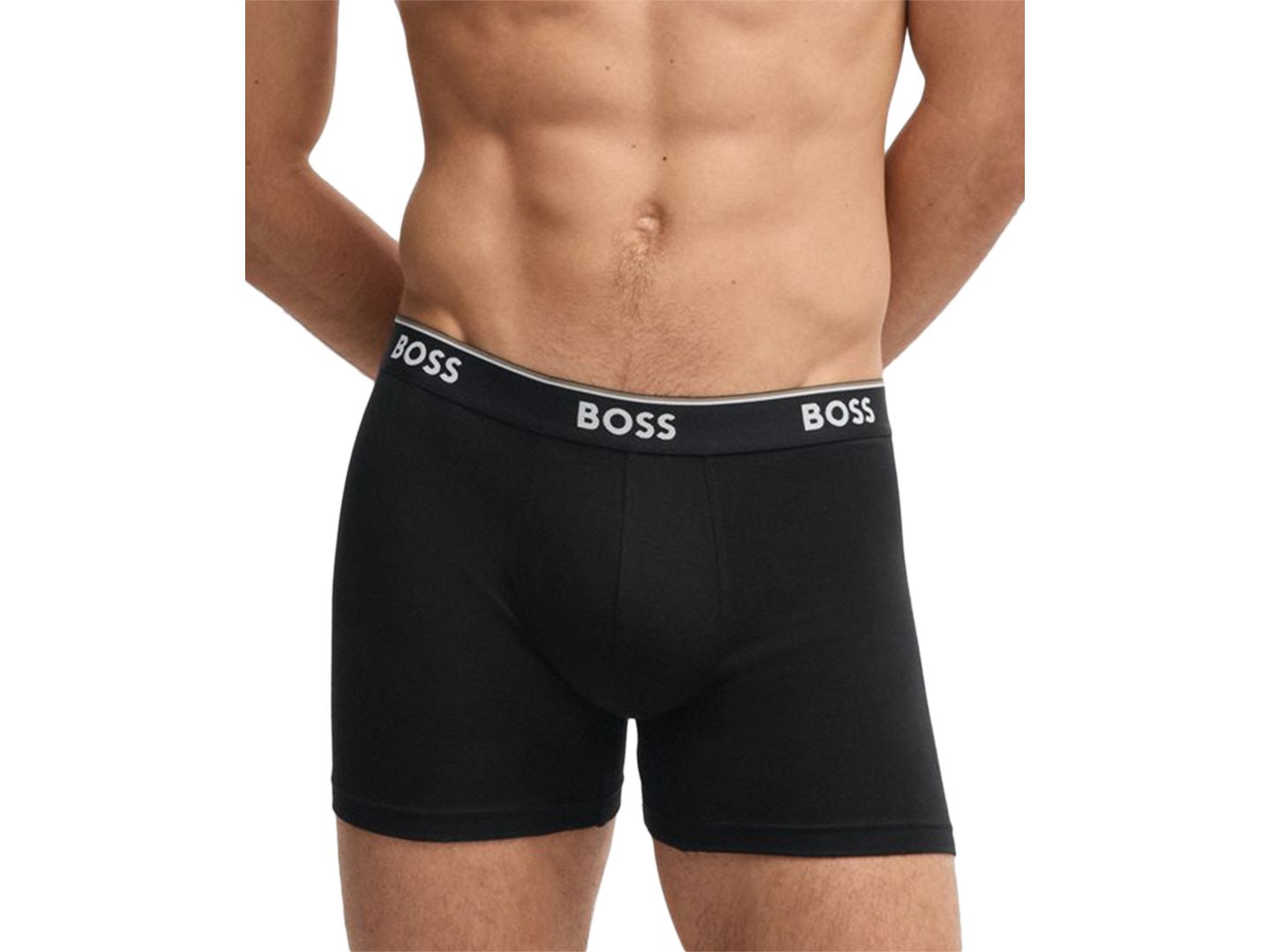 Трусы-боксеры Waistband для мужчин, с логотипом — Hugo Boss, цвет: Синий / Серый — фото 5