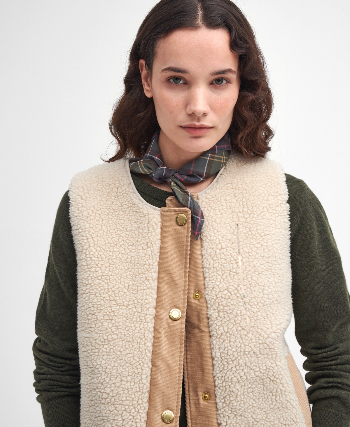 Barbour Women's Dulsie Faux-fur Vest Liner In Neutral
