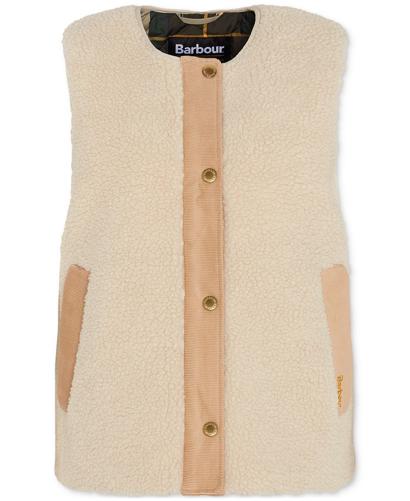 Женский жилет Barbour Dulsie Faux-Fur Vest Liner, цвет: Экрю — фото 8