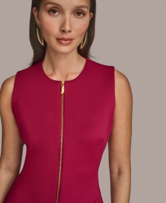 Women's Scuba Front-Zip Sheath Dress