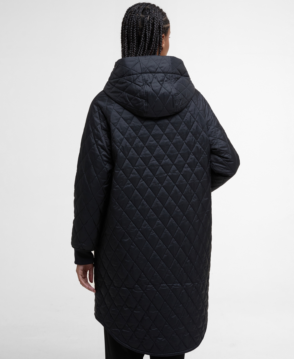 Barbour Hilary Longline Quilted Jacket In Black