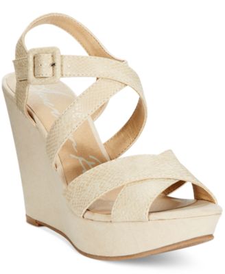nude wedges macys