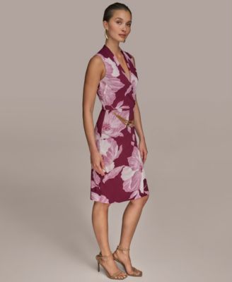 Petite Printed Chain-Belt Dress