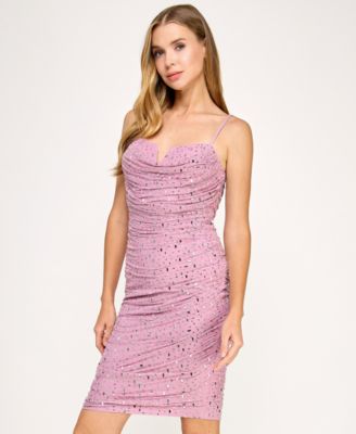 Juniors' Embellished Mesh Dress