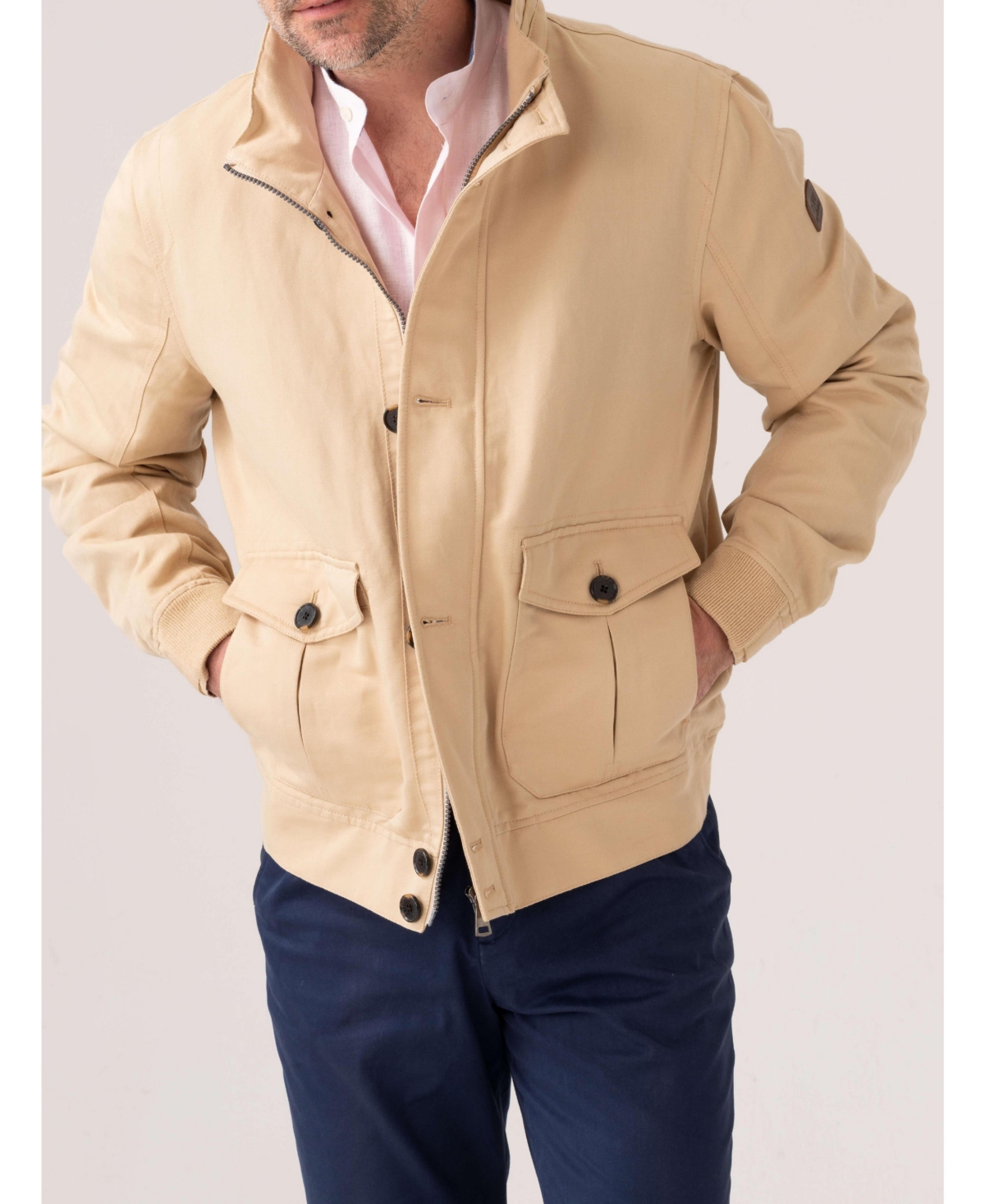 Men's Bomber Style Ranger Jacket - Beige