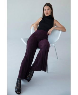 Women's Marcelle Pleated Knit Trousers