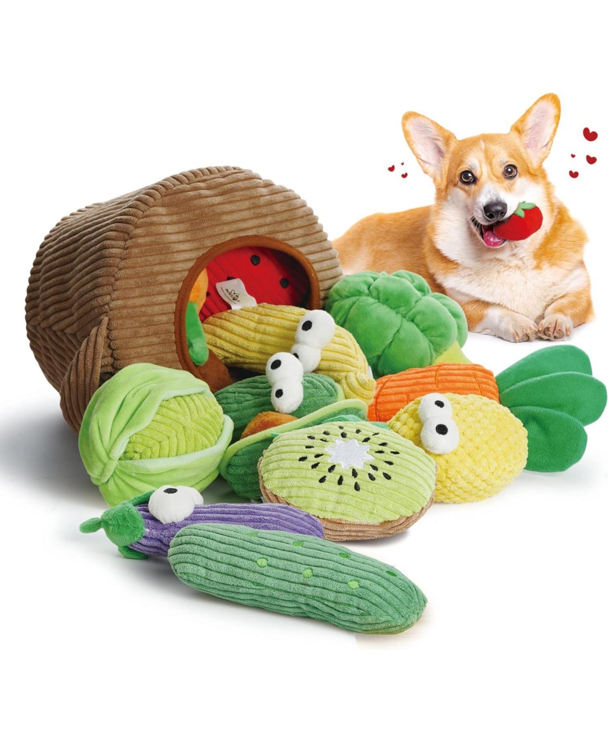15 Pack Grocery Bag Crinkle Dog Squeaky Toys,Christmas gift,Plush Dog Toys for Aggressive Chewers,Stuffed Dog Chew Toys for Small Medium Dogs