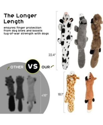 5 PCS Jungle Series Crinkle Dog Toys, No Stuffing Squeaky Dog Toys with Double Layer Reinforced Fabric,Christmas gift