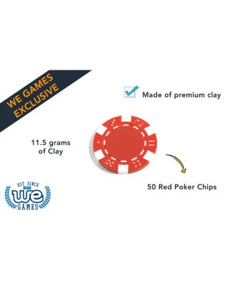 Clay Poker Chips, 11.5 Gram, Set of 25, Red