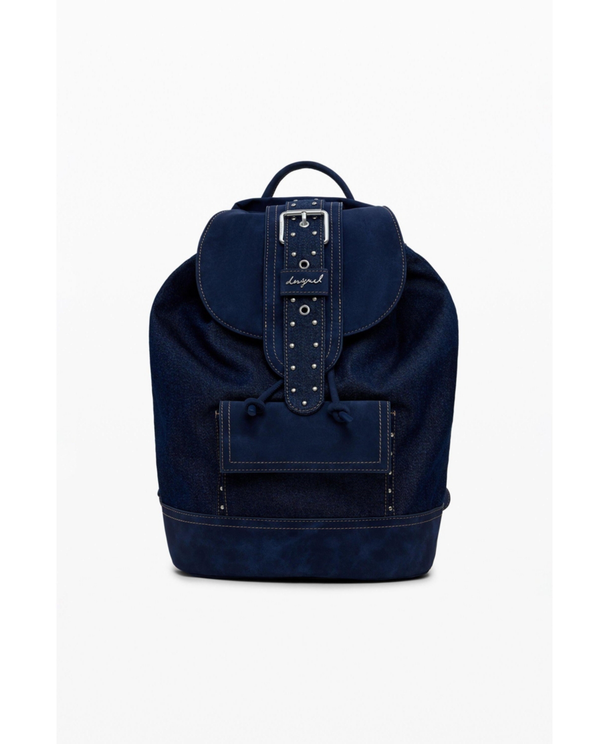 Desigual Women's Medium Convertible Denim Bucket Backpack In Blue