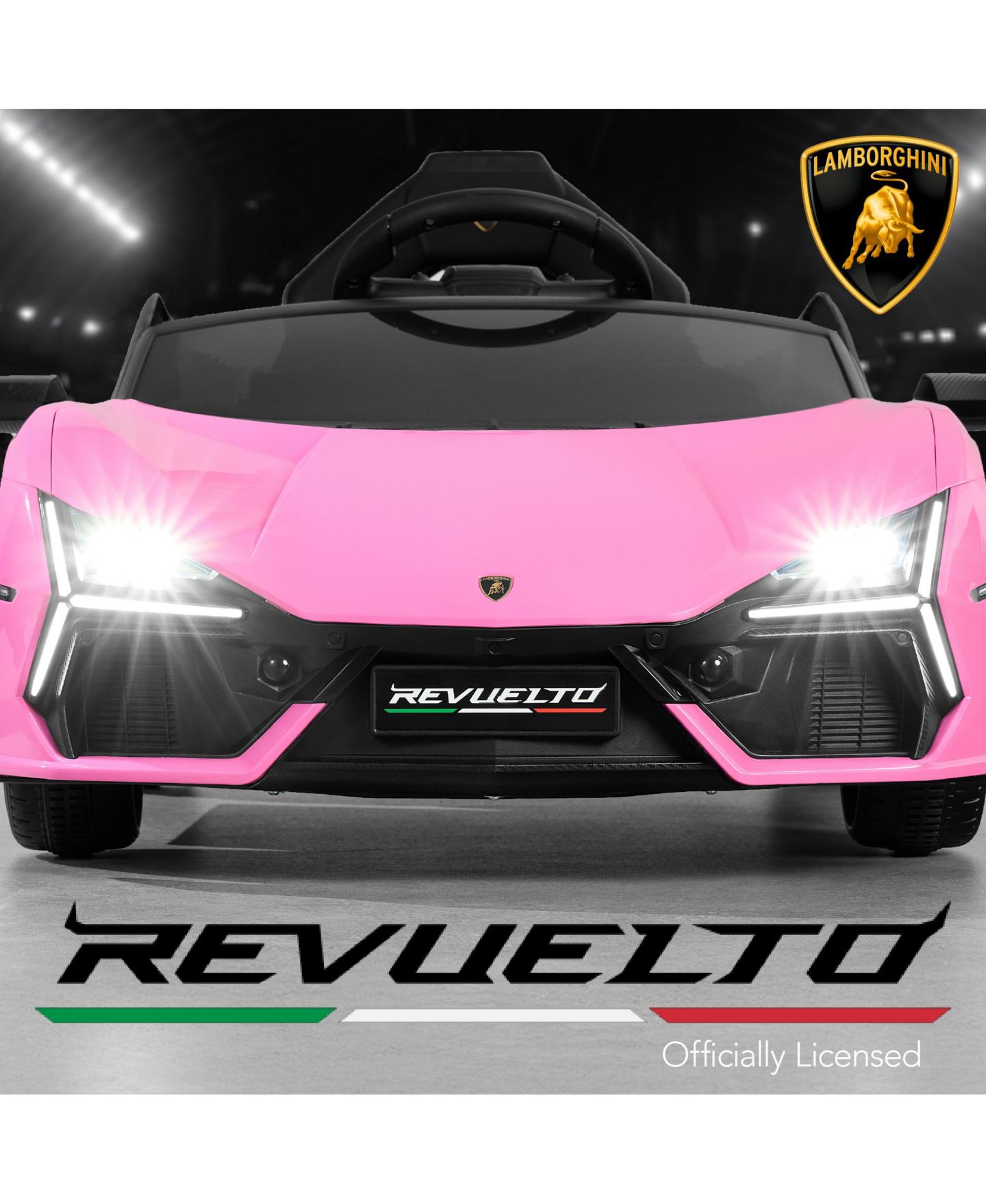 Детская игрушка Best Choice Products Kids 12V Ride-On Car Officially Licensed Lamborghini Revuelto w/ Remote, LED Lights, цвет: Розовый — фото 2